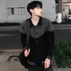 Diseño Nicho Estilo Coreano Tejido de Empalme para Hombre Otoño e Invierno Nueva Tendencia Casual Versátil Prendas de Punto y Chaquetas