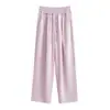 340-2026 Moda de Chica Atractiva Pantalones Rectos de Pierna Ancha Sexy Versátiles Casuales Primavera Verano Nuevo Estilo Europeo y Americano para Mujer