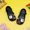 Tamancos de balé em EVA para crianças, pantufas com cabeça de urso biscoito, calçados de verão para uso externo, sandálias fechadas antiderrapantes para crianças, cruz