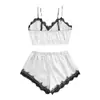 Roupas Íntimas Sensuais de Renda Europeias e Americanas Transfronteiriças Shorts com Suspensório Conjunto Erótico Renda com Suspensório Conjunto para Casa