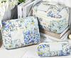 Bolsa de Cosméticos Super Nueva de Algodón Transfronteriza Nicho Portátil Bolsa de Almacenamiento para Lavados Floral Ins Linda Acolchada