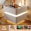 Mesa de cabeceira inteligente com suspensão estilo creme armário doméstico de madeira maciça simples carregamento sem fio bloqueio de senha Bluetooth Áudio