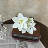 Flor de lirio soleado con sensación de mano 3D decoración de sala de estar florales de lujo ligero escenario de boda floral decoración de arreglo floral flor artificial