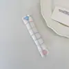 64294 Clipe Organizador de Cabo de Dados com Estampa Xadrez Macaron com Fecho de Coração, Tira Organizadora de Cabo de Fone de Ouvido Estilo Menina