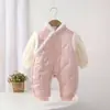 Ropa de Invierno para Bebés y Niños Pequeños para Año Nuevo Mono con Solapa Diagonal para Bebés y Niñas Estilo Antiguo de Malla Traje para Gatear para Niños