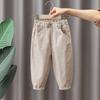 867 Calças de Primavera e Outono para Meninos 2026 Novas Estilosas Bebê Estilo Coreano Algodão Casual Roupa de Trabalho Calças Longas para Crianças Pequenas e Crianças