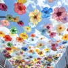 Flor artificial flor aérea mar de flores decoración colgante, decoración de techo de dosel impulsada por el viento, adorno colgante de arreglo de atmósfera de primavera para el Día de Año Nuevo