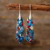 Pendientes de piedra emperador de piedra natural geométrica bohemia de alta calidad, nuevos, joyería de moda europea y americana.