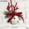 Colgante de Navidad Campanilla Pequeña Lazo de Terciopelo Árbol de Navidad Piña Escena Decoración Suministros Colgante Pequeño Decorativo