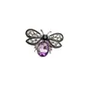 Série Abelha Broche de Inseto Strass Pino Decorativo Nova Personalidade Feminina Moda Barroco Distintivo Fixo