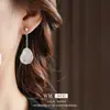 Pendientes asimétricos de plata con baño de oro real de 18 quilates, aretes de moda europeos y americanos versátiles y sencillos, pendientes de lujo ligero de alta gama