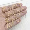 Pequeño Colgante de Estrella de Cinco Puntas Hueca Geométrica de Acero Inoxidable Dorado Electrochapado al Vacío Accesorios para Joyería de Collar DIY