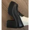 Zapatos de Cuero Mary Jane de Tacón Alto para Mujer Estilo JK Japonés, Mocasines de Suela Gruesa que Aumentan la Altura Estilo Británico Nuevos Primavera 2025