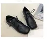 Nuevos Zapatos de Boca Profunda Vintage Otoño 2026 Mocasines Punta Cuadrada Suela Plana Zapatos de Una Sola Pieza Estilo Coreano para Mujer Versátiles con Cordones Estilo Británico