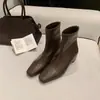 Botines retro de cuero genuino estilo coreano con punta cuadrada que aumentan la altura para mujer, modelo 2026, otoño e invierno, forrados de felpa, de ajuste ceñido para mujeres petite