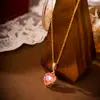 Nuevos Pendientes Colgante de Amor Juego Cristal de Color Forma de Corazón Pendientes de Circonita Pendientes para Mujer Transfronterizo Collar de Acero de Titanio