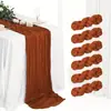 Bandera de Mesa de Voile Arrugado Transfronterizo Estilo Bohemio Mantel Retorcido Decoración de Fiesta de Boda Servilleta de Tela Plisada