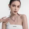 Colgante de Amor de Fresa Rosa Dulce Collar de Perlas Dulce Fresco Cadena para Clavícula de Alto Grado con Temperamento Nuevo para Mujer 2023