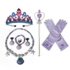 Frozen Crown Gloves Gradient Little Mermaid Fishtail Pearl Necklace Purple Crown Hairband Set