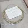 Collar Gargantilla Doble Capa Completamente de Diamante Fresco y Brillante, Lujo Accesible, Elegante, Moderno y Versátil, Cadena para Clavícula Personalizada