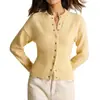 Suéter para Mujer 2026 de Gama Alta para Primavera y Otoño Cardigan de Punto Transfronterizo de Manga Larga Ajustado Suéter Base de Punto Cardigan