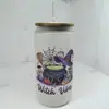 Copo Mason Jar de Vidro 16oz para Cerveja Cola Água com Logotipo Personalizado de Natal em Estoque Transfronteiriço Sublimação
