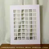 Quatro forros adicionais de cartão com 9 grades Porta-retrato fenda vazada para cartão papel Fundo para porta-retrato montagem com borda chanfrada off-white