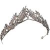 Tiara nupcial Coroa de casamento Liga banhada a prata Luxo strass zircão coroa acessórios para o cabelo Mori Acessórios para o vestido de noiva