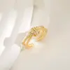 Anillo Popular Estilo Coreano Gama Alta Varios Anillos Retorcidos Anillo con Forma Personalizado Estilo Ins Tendencia Anillo de Cobre con Diamantes Microincrustados Anillo