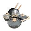 Venta caliente transfronteriza juego de ollas de piedra maifan sartén antiadherente olla para cocinar cocina de inducción wok olla para sopa juego de 10 piezas