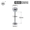 Meishier F136 Liga de Titânio Piercing de Osso da Orelha Liga de Titânio Gr23 Piercing Labial com Rosca Interna Piercing Corporal com Rosca Interna Fábrica de Joias