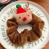 Scrunchie de Terciopelo Nuevo para Navidad Estilo Bosque de Papá Noel Goma para el Pelo Bola en la Cabeza Accesorios Lindos para el Cabello