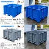 Caja Plástica Plegable de Volteo Grande Engrosada Marco Plástico de Volteo Nueve Patas Sichuan Carretilla Elevadora Rejillas Caja Palet Cerrada