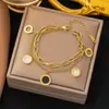 Pulsera de Acero de Titanio Dongguan Transfronteriza, No se Desvanece, Estilo Nuevo, Accesorios Japoneses y Coreanos, Pulsera para Mujer, Oro de 18K, Moderna, Lujo Ligero, Sensación de Alta Gama