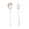 Acero inoxidable 316 cuchara para comer de mango largo cuchara cuchara de mesa para el hogar cuchara plana para sopa 304 vajilla cuchara para postre tenedor cuchara tenedor coreano