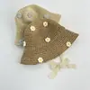 Sombrero de Paja Azul con Flores Dulces y Lindas para Niños y Mujeres, Sombrilla para la Playa de Verano, Protector Solar para la Playa, Sombrero de Pescador Fresco y Moderno