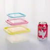 Caixa de armazenamento quadrada para refrigeração de frutas e vegetais, tamanho pequeno, apta para micro-ondas, recipiente selado, caixa de argila ultraleve para crianças