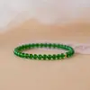 Pulseira de Ágata Verde Natural Calcedônia Feminina Fina Vintage Simples Cristal Pulseira Contas Ping An Estilo Chinês Presente