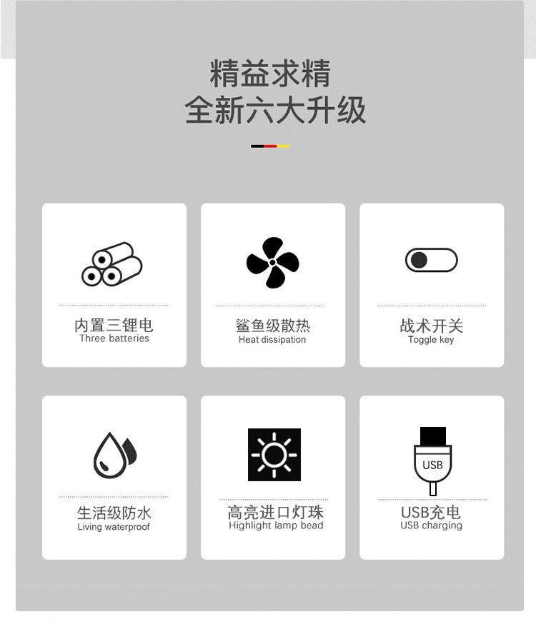 手电筒超亮可充电