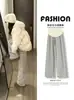 Pantalones de Pierna Ancha Rayados Casuales de Maternidad para Primavera y Otoño Versátiles Básicos Cómodos de Corte Holgado Pantalones Rectos de Embarazo de Longitud Completa