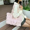 Bolso de Hombro de Felpa Transfronterizo Otoño e Invierno para Mujer, Bolso Tote de Felpa Suave de Gran Capacidad, Bolso de Mano Estilo Suave para Estudiantes y Viajeros