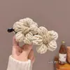 Grampo de Flor de Lã para Mulheres com Rabo de Cavalo Alto na Nuca, Presilha Banana, Presilha Vertical, Presilha Torcida para Cabelo, Novo Acessório de Cabeça Outono 2025