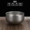 Tigela de arroz vintage em aço inoxidável 304, tigela infantil de camada dupla na cor dourada anti-queimadura, tigela de sopa para restaurante, tigela de cozinha com aspecto envelhecido, tigela para refeição