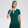 Camiseta Deportiva Nude para Mujer 2025 Verano Nuevo Yoga Fitness Camisa Polo Top Secado Rápido Delgado Transpirable Manga Corta