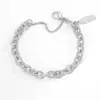HF Pulsera para Hombre Ins Estilo Frío Cadena Redonda Dorada Cadena O Acero Inoxidable Electrochapado al Vacío Oro de 14K Todo Fósforo Acero de Titanio
