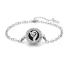 Pulsera de acero titanio con incrustaciones de diamantes calada tipo hilo de aromaterapia para difusión de aceites esenciales Pulsera con patrón de árbol de la vida europeo y americano venta al por mayor