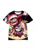 Impresión Digital 3D Mágico Circo Digital Fabricante Camiseta de Dibujos Animados Transpirable Personalizada Manga Corta Verano