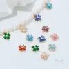 Colgante de Corazón con Zirconia de Trébol de Cuatro Hojas Color Conservante Chapado en Oro de 14K Accesorio para Cadena de Pulsera Pendiente Hecho a Mano DIY