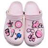 Zapatos serie rosa zapatos con agujeros de flores decoración rosa transfronterizos en stock venta al por mayor accesorios zapatillas zapatos de niña lindos hebilla