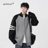 Cárdigan de Punto Patchwork Rayado Bloque de Color Estilo Otoño e Invierno Cuello Alto para Hombres y Mujeres, Cárdigan Suéter Casual para Parejas, Prendas de Punto con Cuello Alto